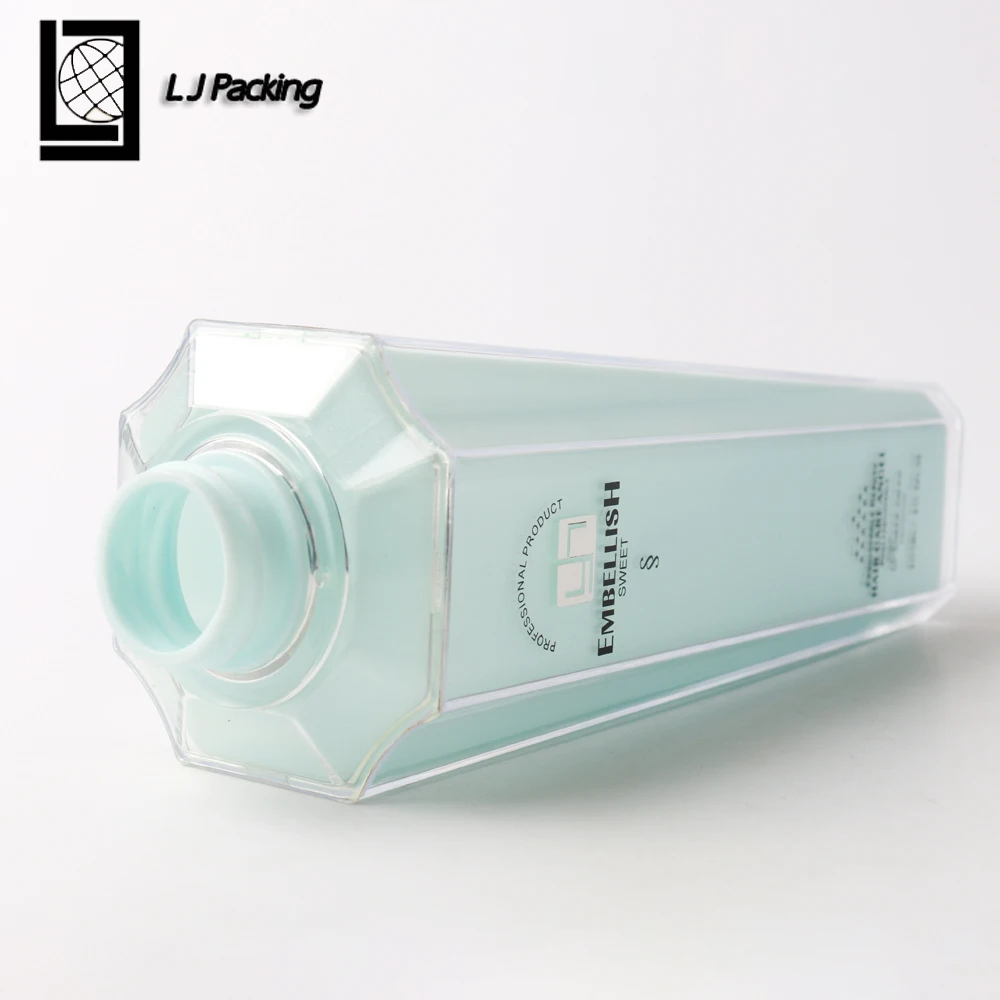 Luxury cosmetic packaging 300ml double wall plastic shampoo bottle with pump