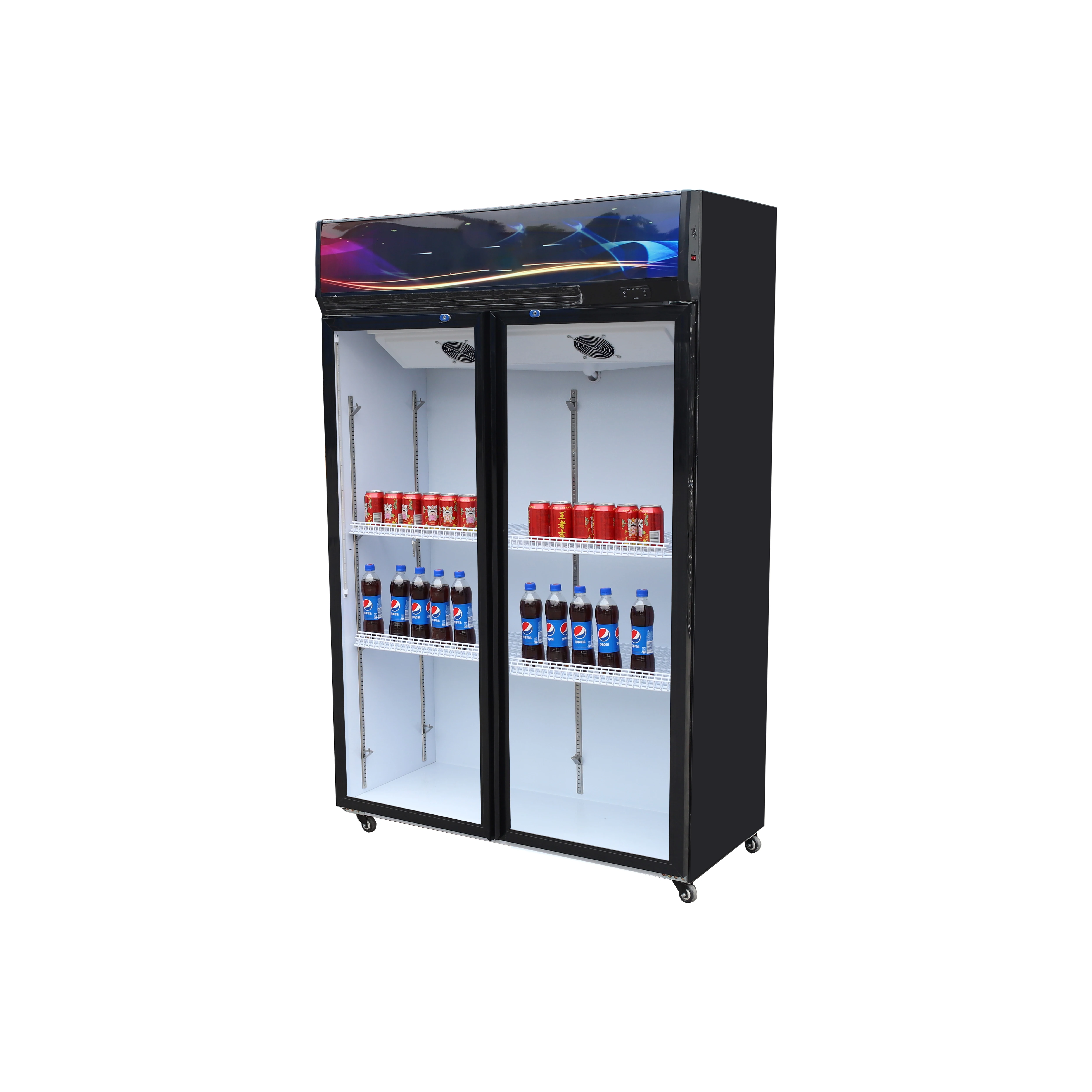 Hot sell GLASS DISPLAY FREEZER BEVERAG COOLER of Supermarket/Convenience store/Restaurant FRIDG DISPLAY