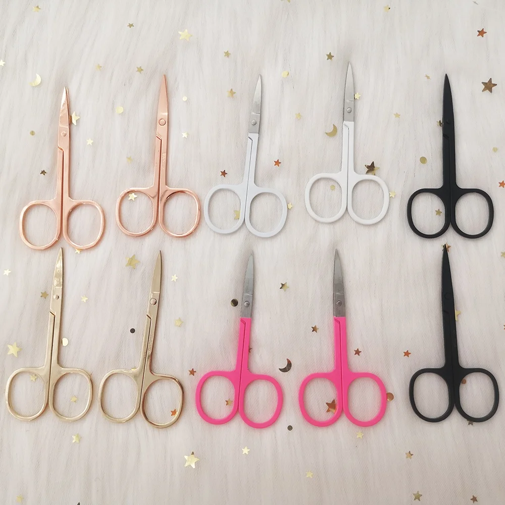Lash tools makeup scissors stainless steel cosmetic eyebrow scissors rose gold scissors