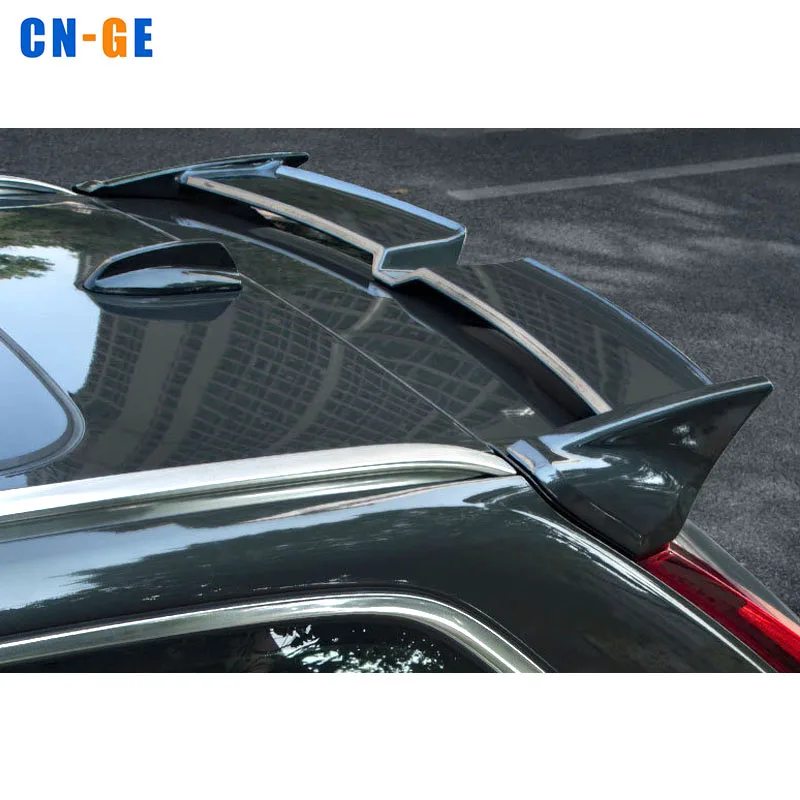 Plastic ABS gloss Black or Carbon fiber look rear spoiler extension Parts for Volvo XC60 2018-2020