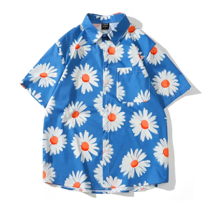 Custom  rayon sublimation hawaiian tribal  floral men T shirt