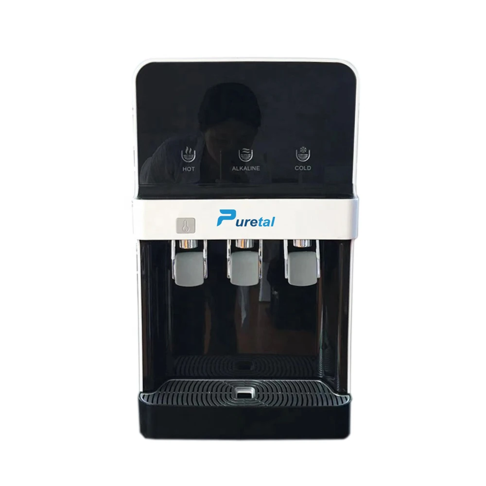 korea style ABS Material ro water purifier for home 3taps Hot Cold Warm water dispenser