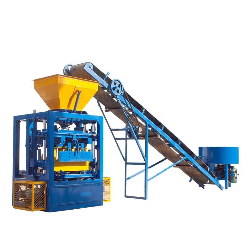 Low cost QT4-24 mini brick block making machine for curbstone hollow brick interlock brick with China factory price