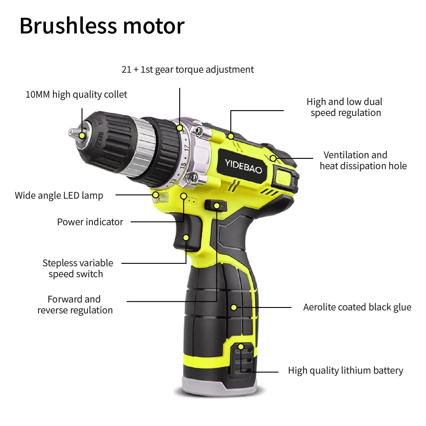 16V Cordless Drill Cordless Screwdriver Drill Cordless Impact Drill Screwdriver Screw
