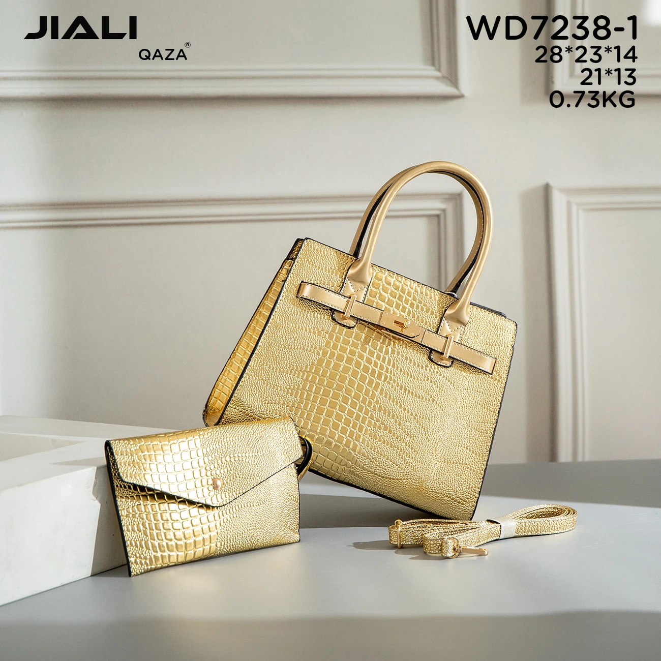 Wholesale luxury crocodile leather womens tote bag 2023 new fashion trending design ladies hand bags 2pcs set sac main femme