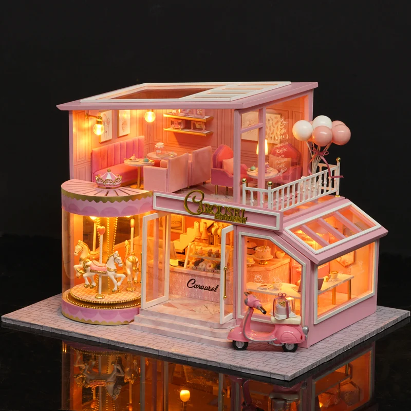 2020 latest diy doll house Miniature DIY Dollhouse With Furnitures Wooden House Toys For Children Birthday Gift