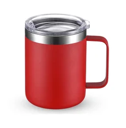 Stainless Steel Coffee Mug 10 oz, Vacuum Insulated Tumbler with Handle, Double Wall Tumbler Cup with Lid Camping