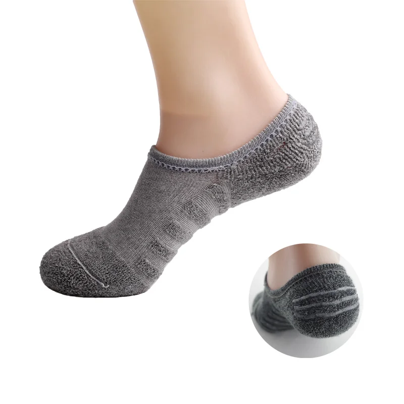Wholesale silica gel anti slip terry toe socks cushion breathable invisible custom logo socks cotton no show low cut  socks