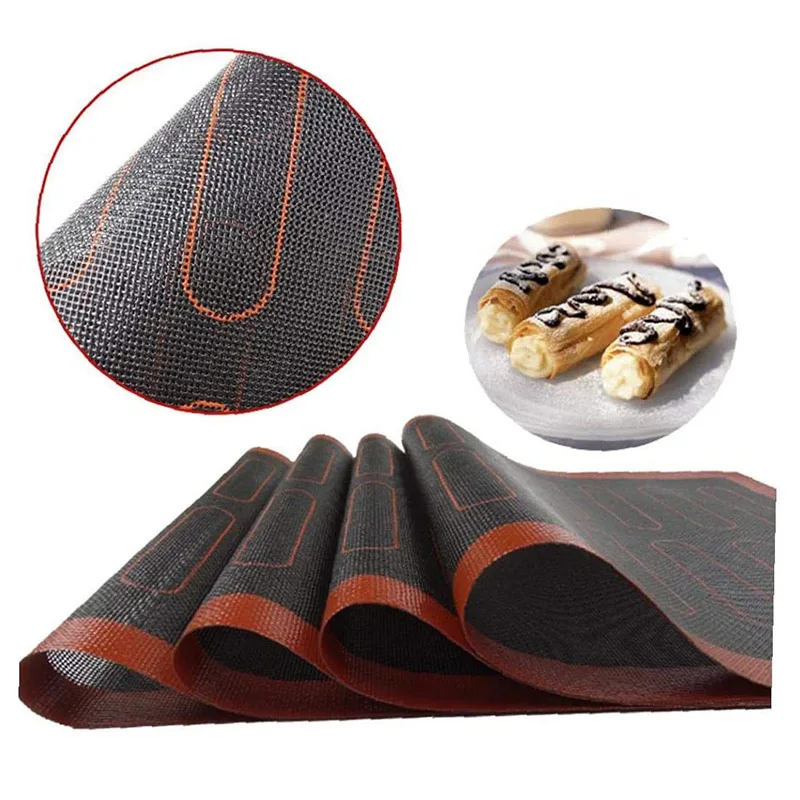 Двусторонний термостойкий силиконовый коврик для выпечки на выпечке Eclair, перфорированный коврик для выпечки хлеба