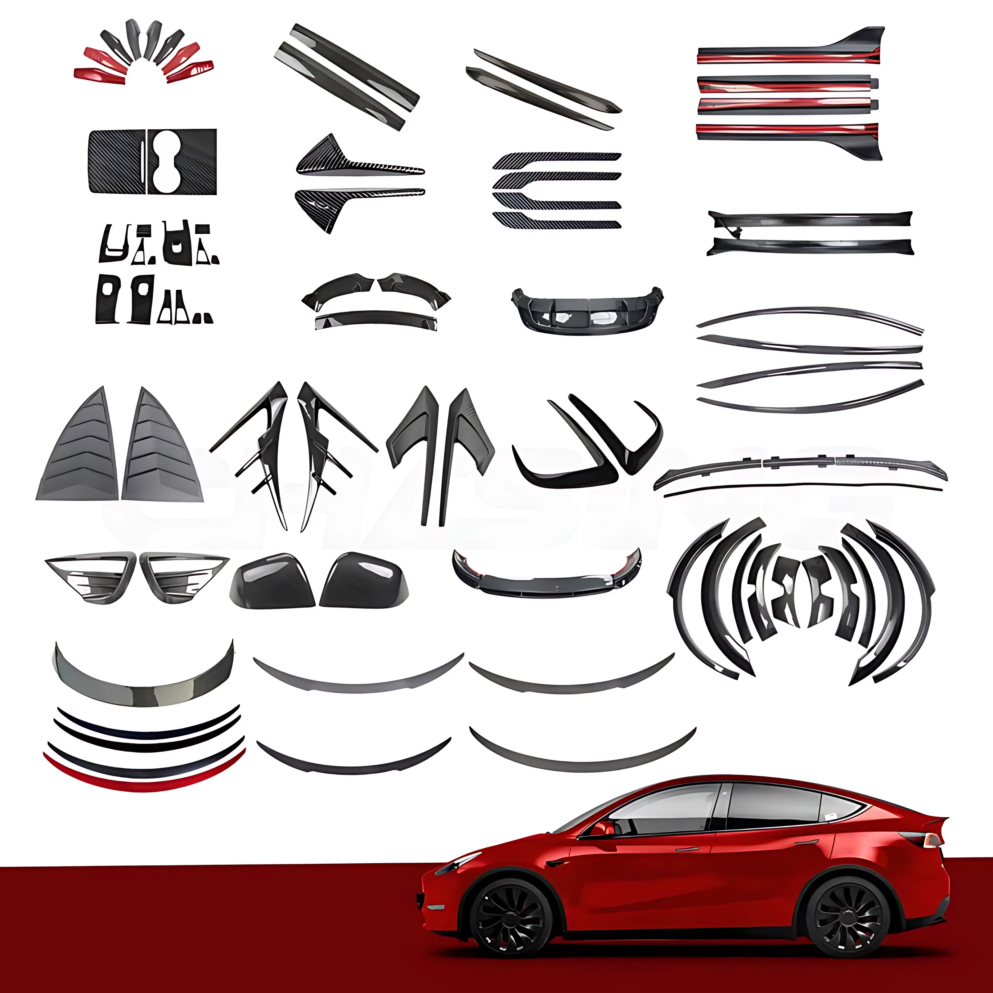 Прямая цена с завода декоративная крышка для ручки кнопки переключателя накладка на противотуманные фары спойлер бровей Tesla Model Y