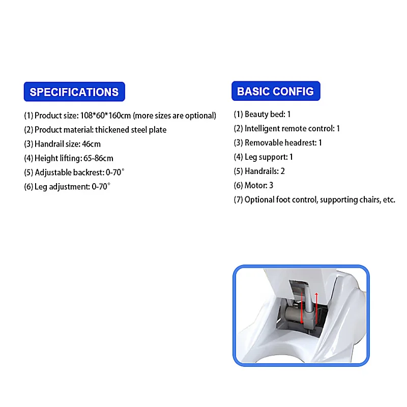 Luxury Electric Spa Bed 3 Motor Facial Massage Chair Built-in Foot Control Beauty Salon Furniture Pink Curved Lash Bed