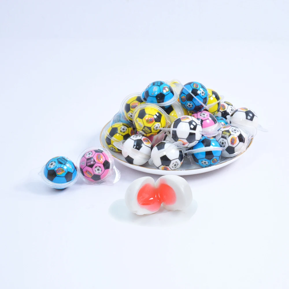 Amos manufacturers eye ball gummy candy 3D soft candy halal football gummy jelly soft  gummy candy eyes