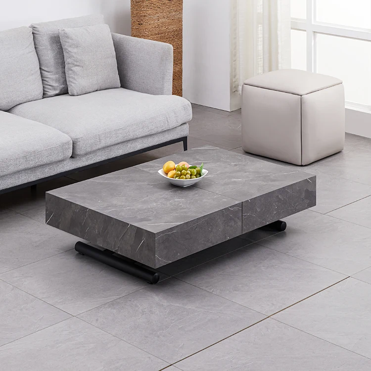 Gomlden 3 in 1 adjustable wooden top expand dining table up to down coffee table space saving living room furniture