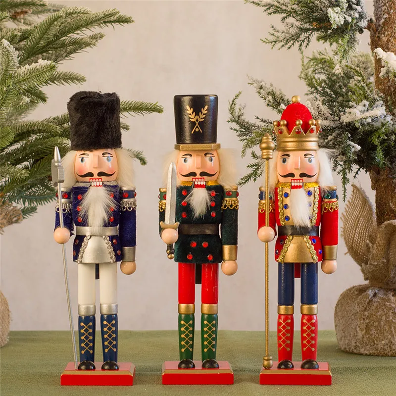 European-style cloth-covered nutcracker puppet Christmas 30CM Christmas wine cabinet set-up decorations