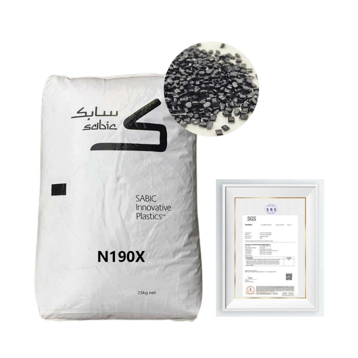 Sabic NoryL N190X PPE+PS blend UL94 V0/5VA PPO Noryl Resin For E/E market applications