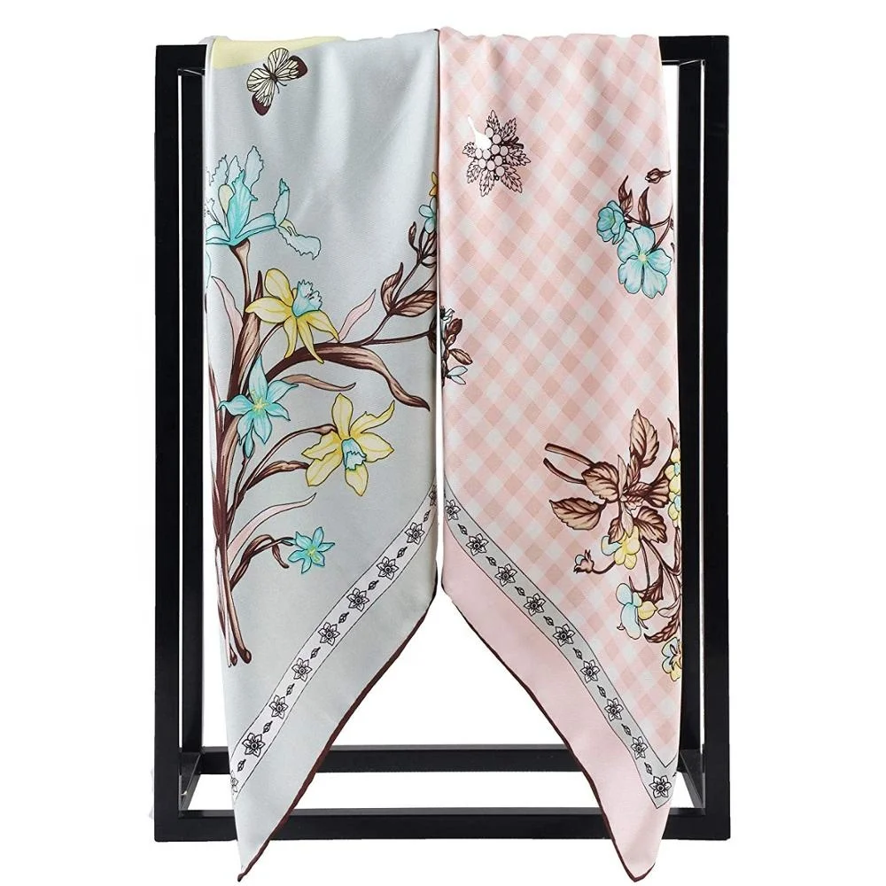 100% чистый Шелковый саржевый шарф из натурального шелка с цифровой печатью