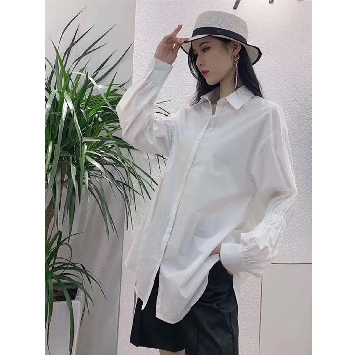 OEM upscale ladies fashion simple style shirt spring and summer blouse elegant ladies blouse