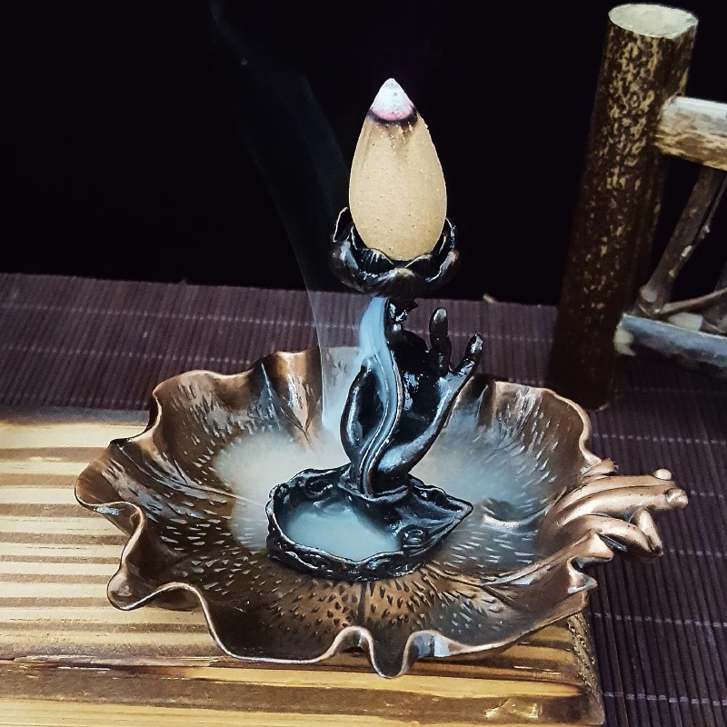 Factory Wholesale Non-rusting Metal Cone Incense Holder Burner Backflow Incense Burner