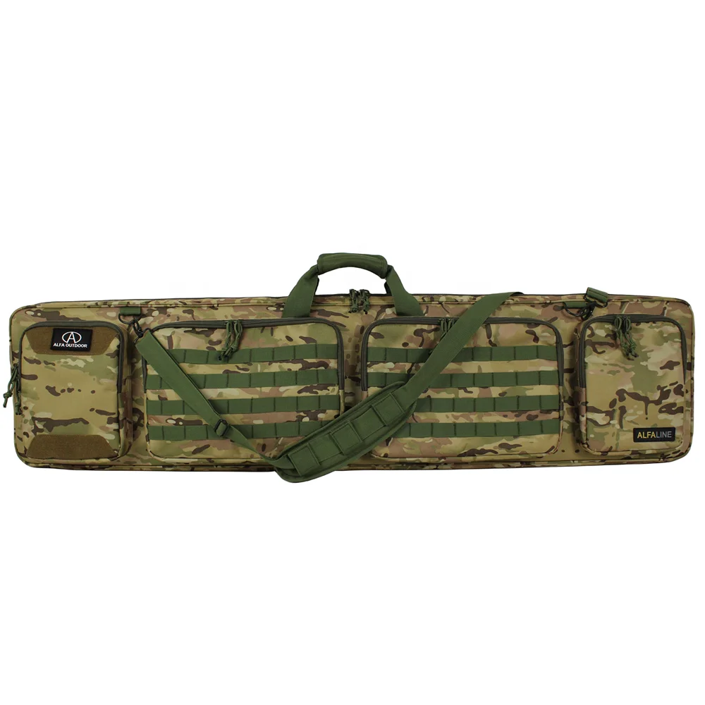 ALFA OEM 51 inch Tactical Double Long Gun Bag Weapons Transportation Case W/Backpack Strap, Lockable Compartment