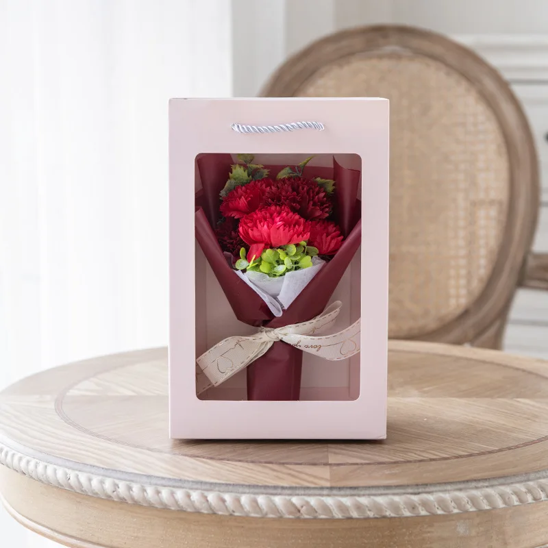 Unique Gift for her Never Withered Roses Soap Flower Bouquet 2 Balloons with Light Free Gift Box