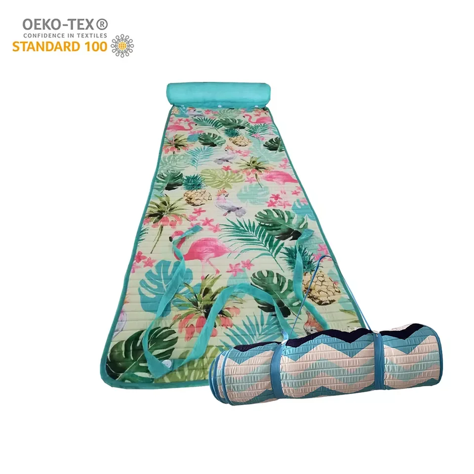 Wholesale Custom Waterproof Camping Folding Picnic Lounger Beach Mat With Pillow