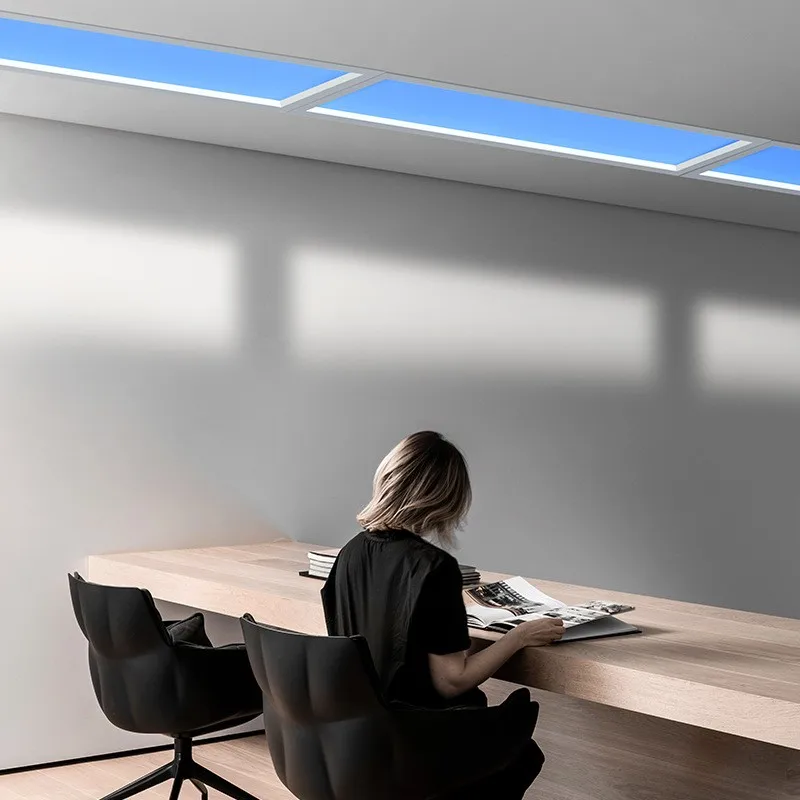 Plafonnier LED artificiel a 3D panneau lumineux bleu ciel