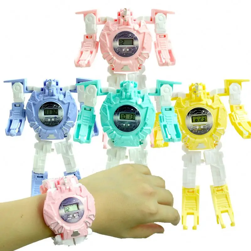 Kids Digital Watches 3 In 1 Transform Toys Robot Watch Deformation DIY Robot Toys Model Gifts For Kids Watch