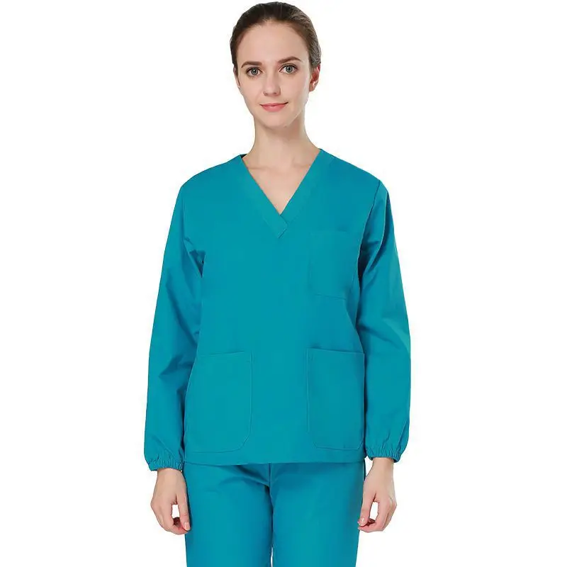 Doctor long sleeve Women Custom Modern Clinical Medical Nursing Set Suit Top Scrubs Hospital Ladies uniforme enfermera scrubs