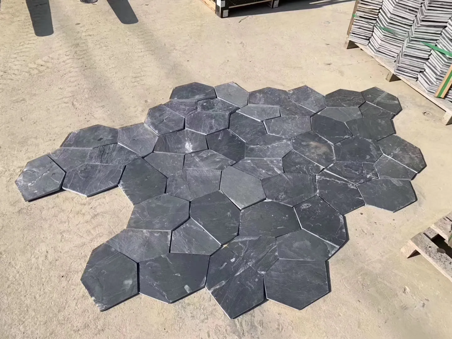 Natural Black Slate Split Garden Walkway Outdoor Landscaping Stone Paving Flagstone Pool Stone