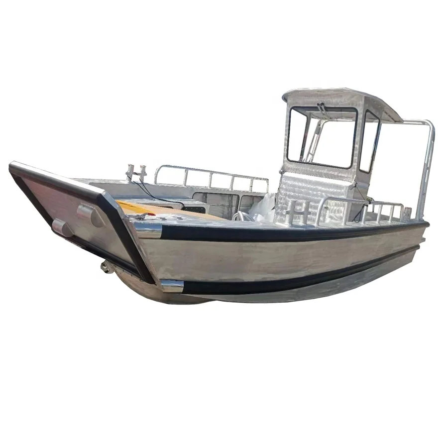 2023 Deep-v Welding Aluminum High Speed Landing Craft Fishing Work ferry  Boat  for cargo truck excavator