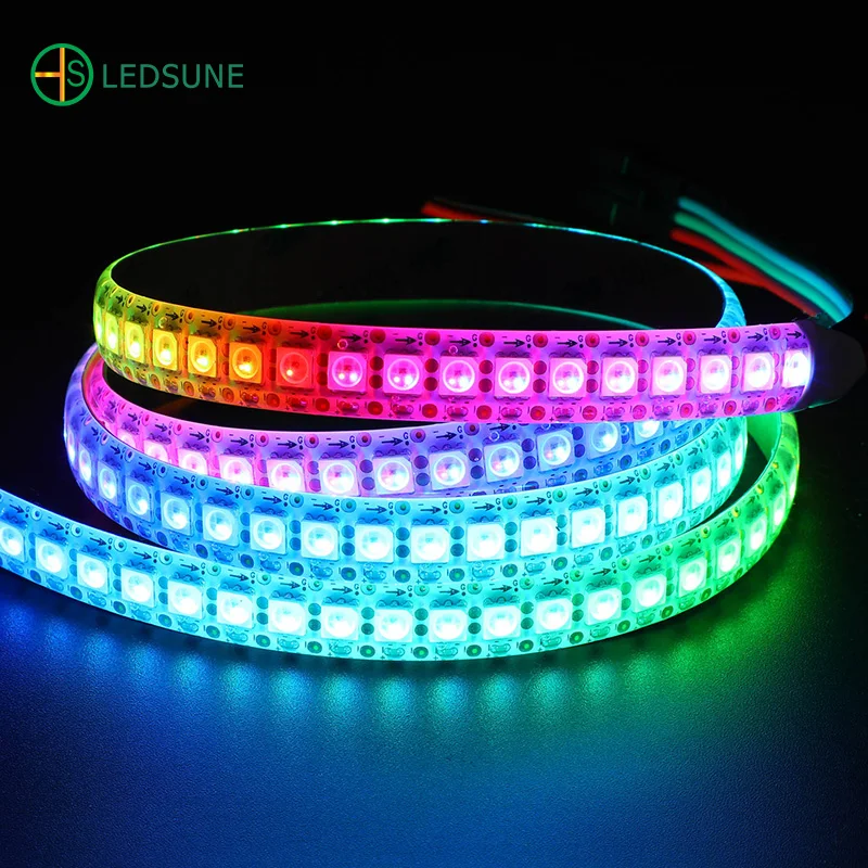 ws2815 DC12V RGB LED Pixels Individually Addressable 144 LED Dual-Signal IP65 5m 30 60 LEDs Pixels White Black PCB Strip Light