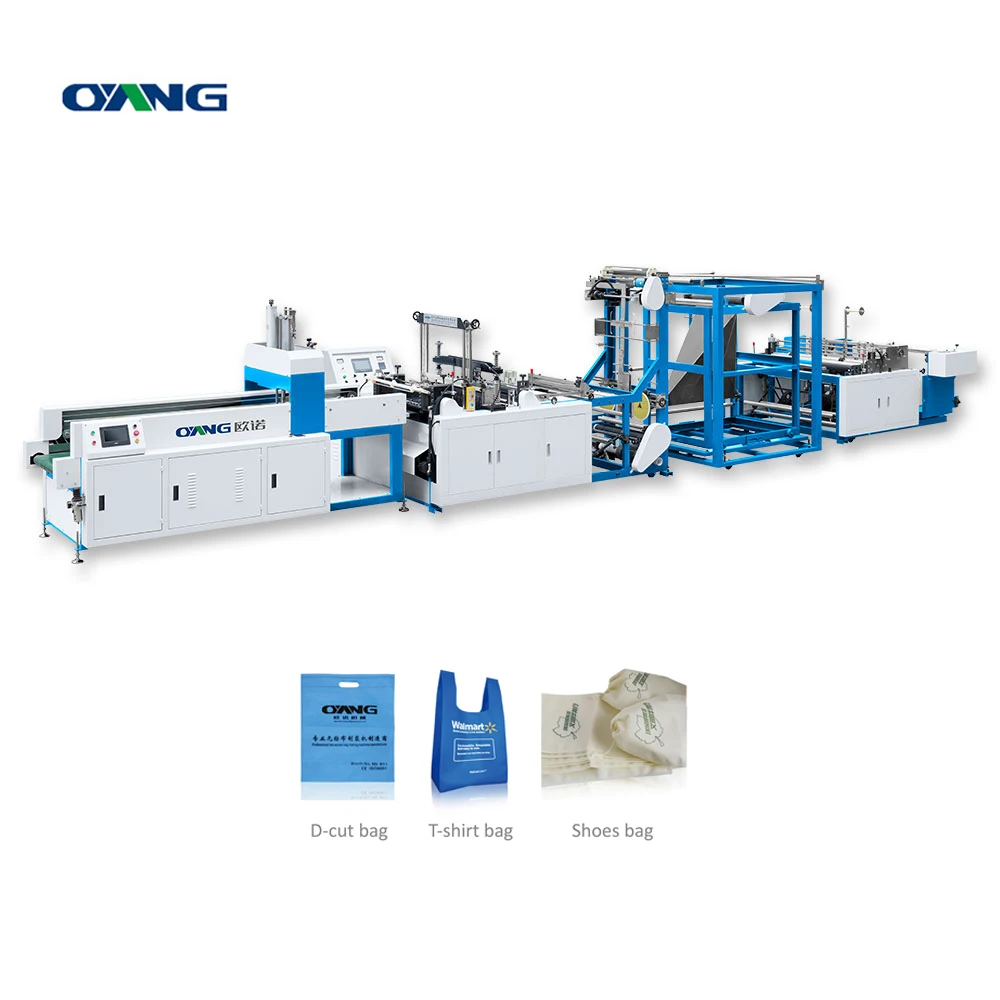 High Speed Fully Automatic Non Woven T-Shirt Bag Making Machine , Non Woven Fabric Packaging Material Bag Making Machine Price