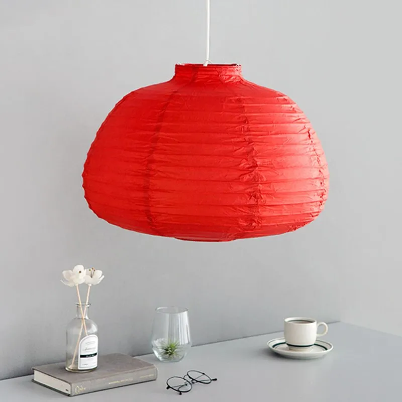 New Trend 18 inch White Round Paper Lantern Rice Paper Japanese Hanging Lamp Shade Paper Lampshade  for Living Room Decoration