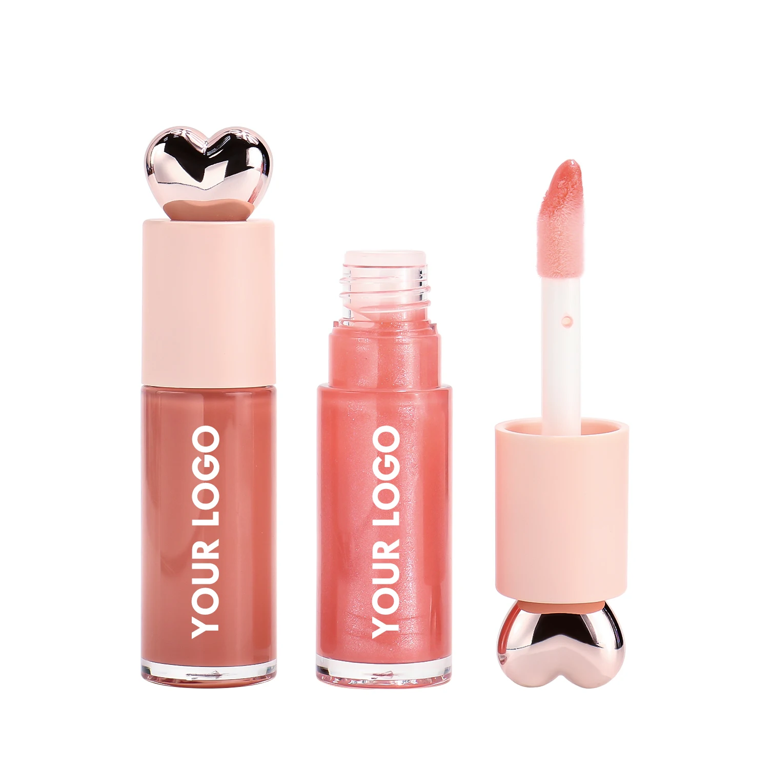 pink heart shape container beauty personal care cosmetics private label lipgloss base lip gloss bulk lip gloss