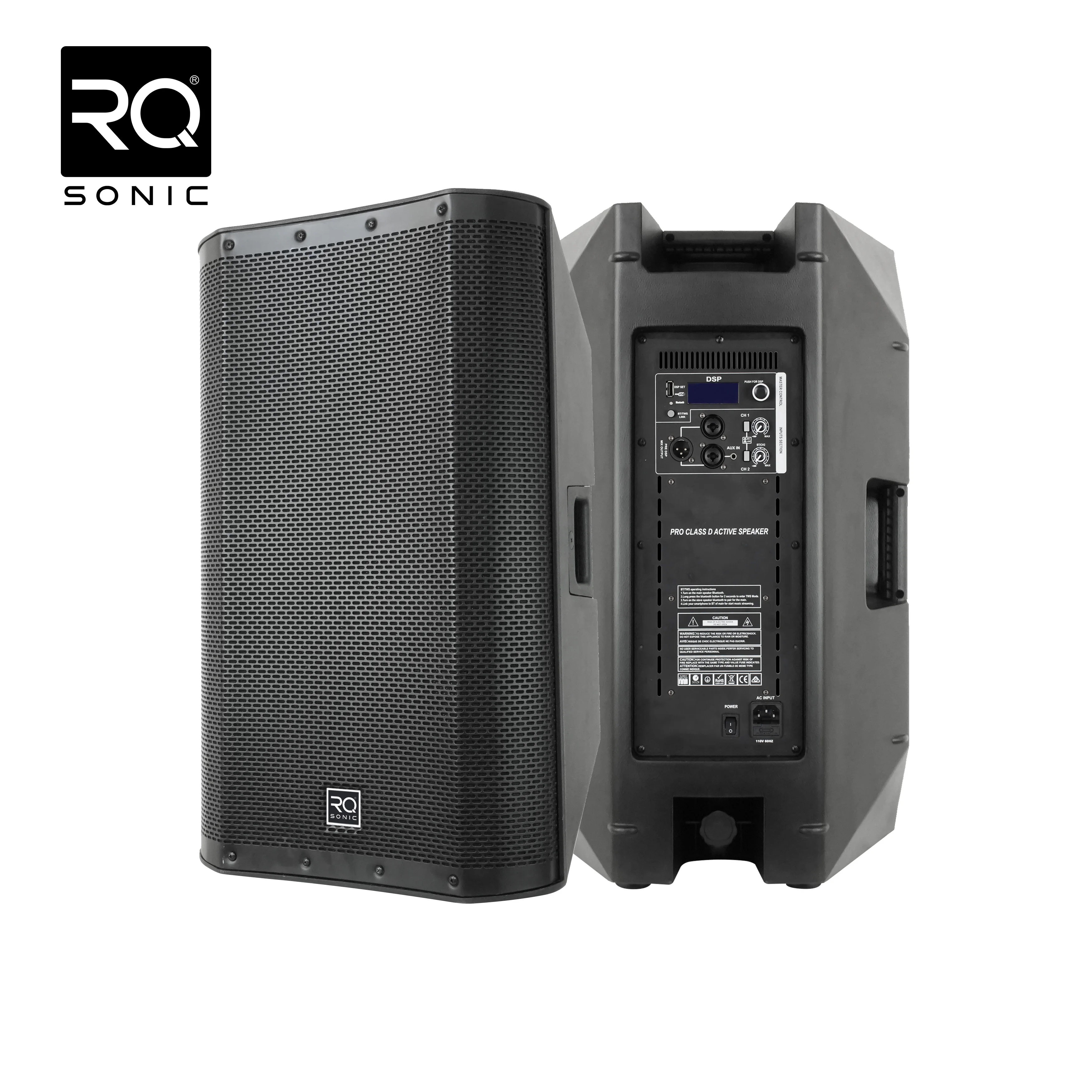 RQSONIC CAN15D3  15 inch professional bt karaoke dj party gaming powered woofer active speaker box pa amplifier speaker