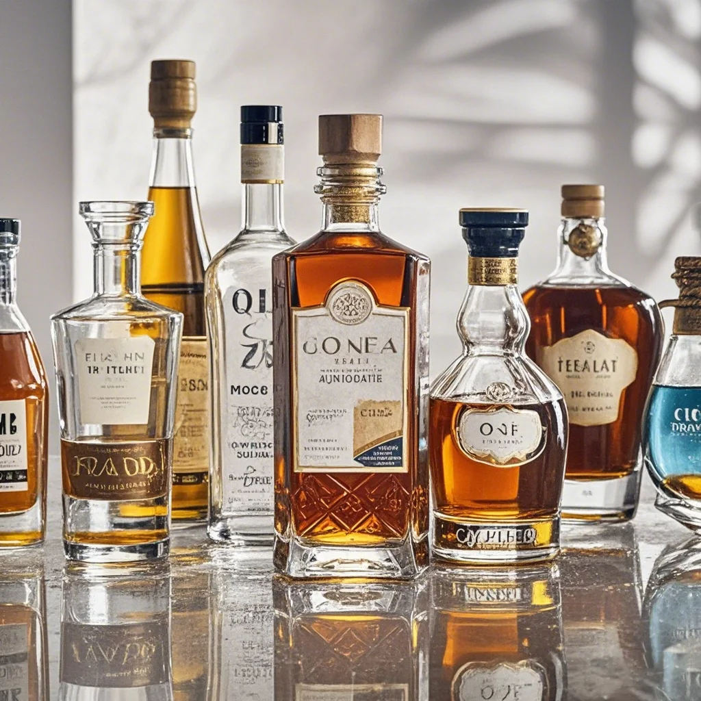 Custom your own brand liquor spirits glass whisky vodka gin bottles