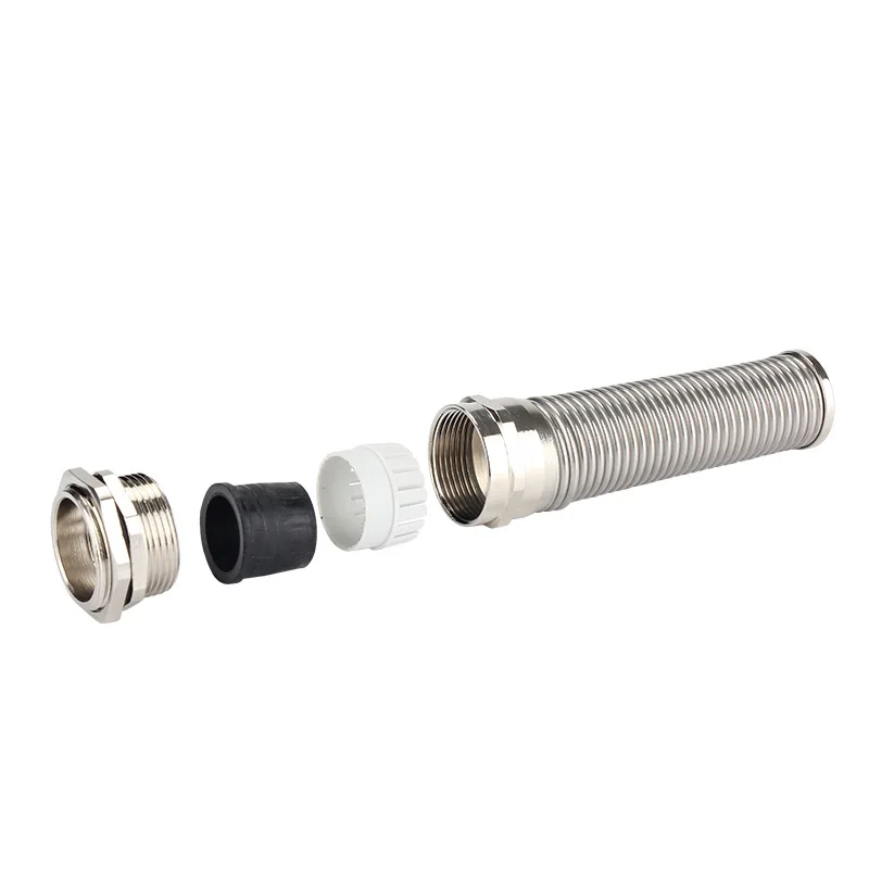 Anti-Bending Cable Gland Stainless Steel M18/PG11 Waterproof Metal Spiral Spring Cable Gland For Cable