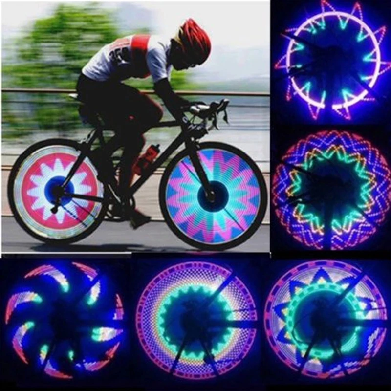 16LED Colorful Double Sided Bike Tyre Spoke Light Bicycle Motorcycle Wheel Lights Outdoor Cycling Signal Reflective Warn Lamps