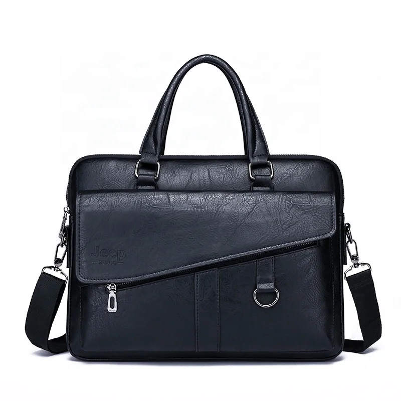 New Design Men Business Office Waterproof Custom Leather Laptop Bag Briefcase