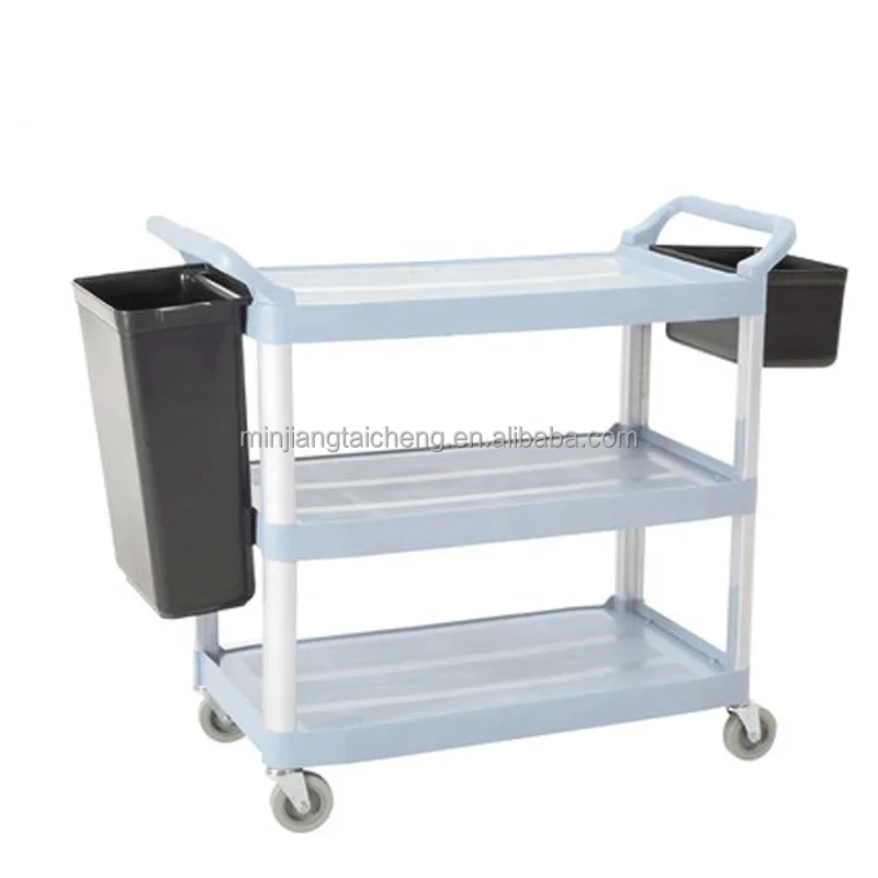 good quality outdoor modern wooden trolley Janitorial cart nail salon spa rolling for beauty nail salon with collecting bucket