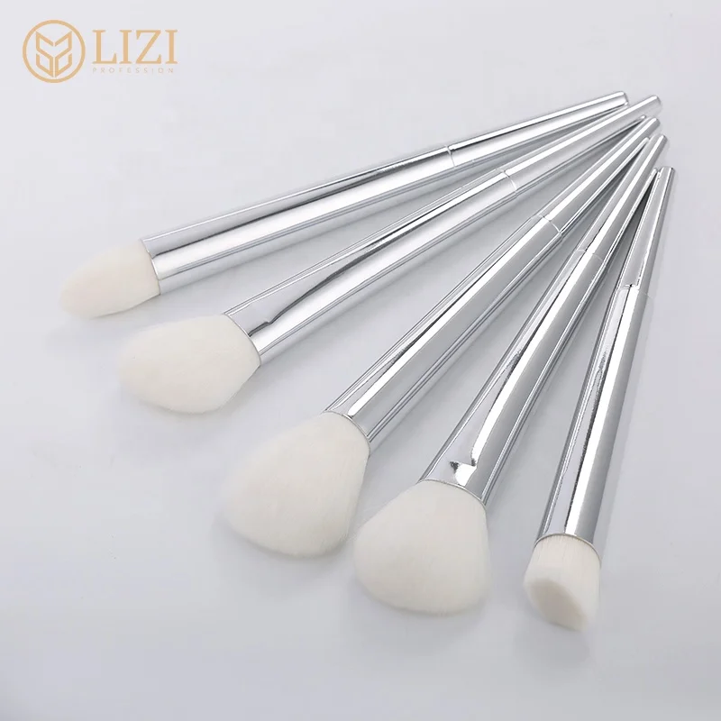 professional makeup blush brush top end silver angled powder brush brochas maquillajes new DIY beauty cosmetic tool
