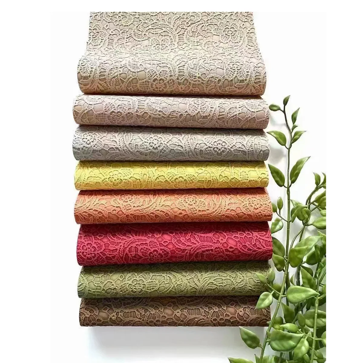 NO MOQ Flower Pattern Embossed PVC  Leather Sheets Synthetic Fabric For DIY Handmade Projects DIY craft