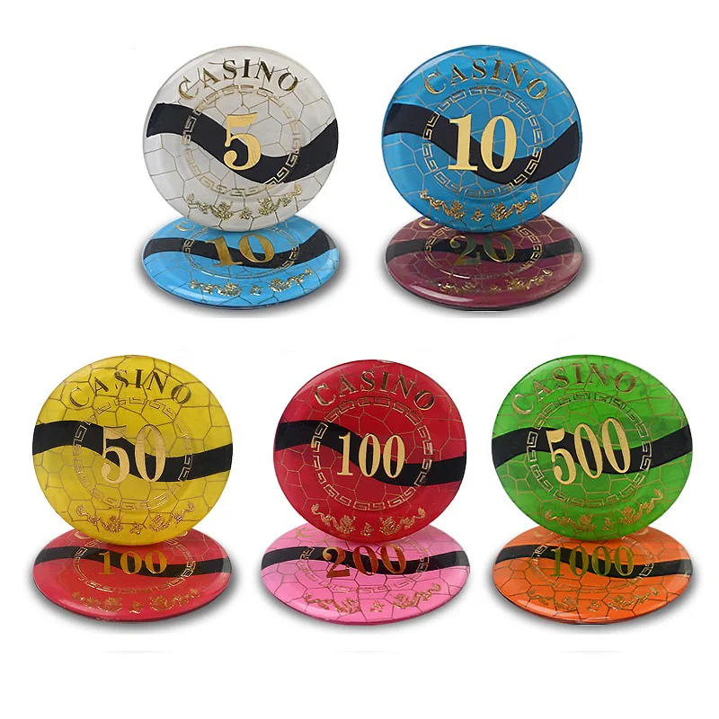 High Quality Round Crystal Customized Poker Card Manufacturers Cheap Wholesale Casino High-end Poker Chips for Gambling Club