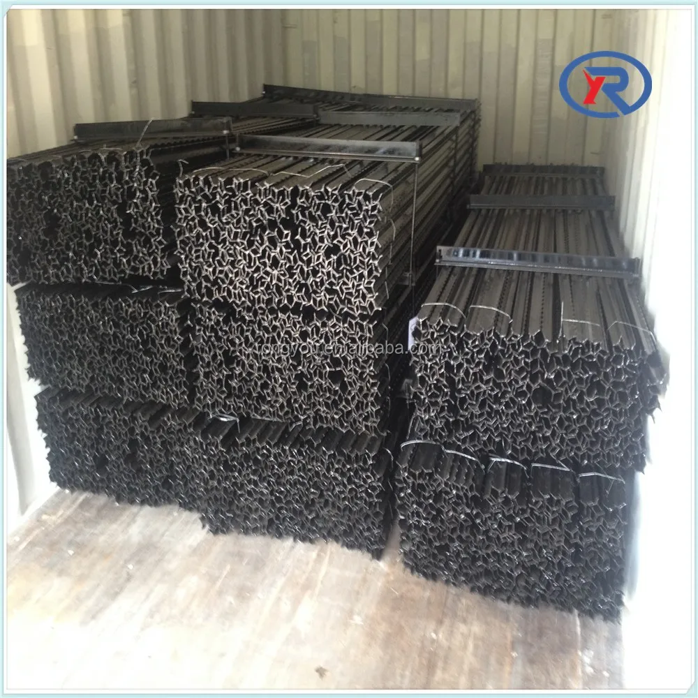 Black bitumen 1.7kg/m Y Fence Post Israel market metal fence post with teeth