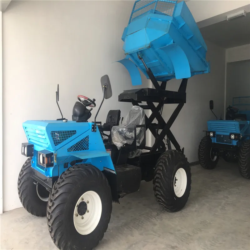 China made Mini Agricultural 4 Wheel Loader dumper Tractor for Oil palm Garden