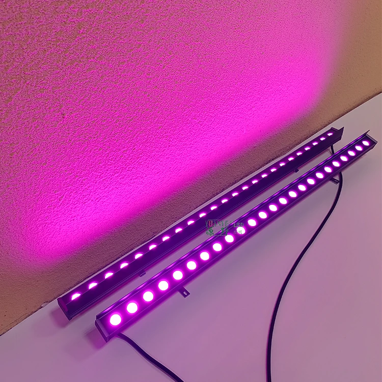 Remote illumination bright outdoor ip68 waterproof 18W 24W 36w 40w 50w dmx rgbw RDM dimming Linear led wall washer light