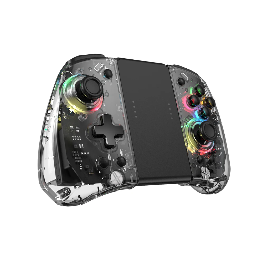Transparent Switch pro controller  Left and Right Joypad with RGB light  Programmable Function Turbo Wireless Joypad