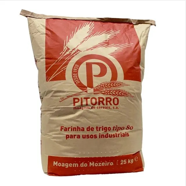 Biodegradable Kraft Paper Wheat Flour Packaging Bag 10 Kg 25Kg 50Kg Multiwall Moisture Protection Food Grade Packaging Bags