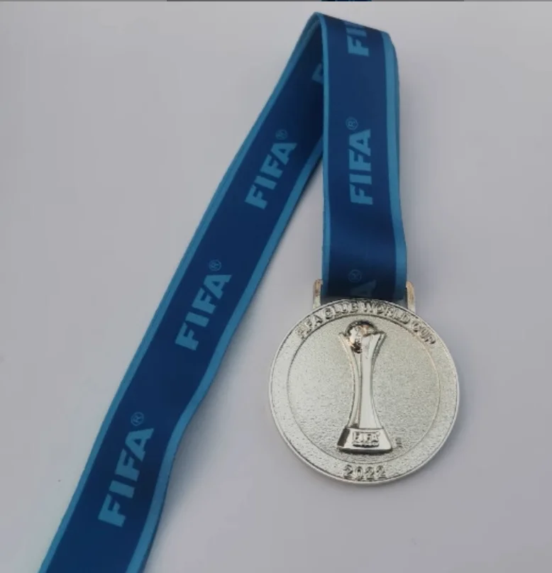 Custom Design Medal with Ribbons  Football Sports Cup Match Souvenir Club Cup  Championship Medal