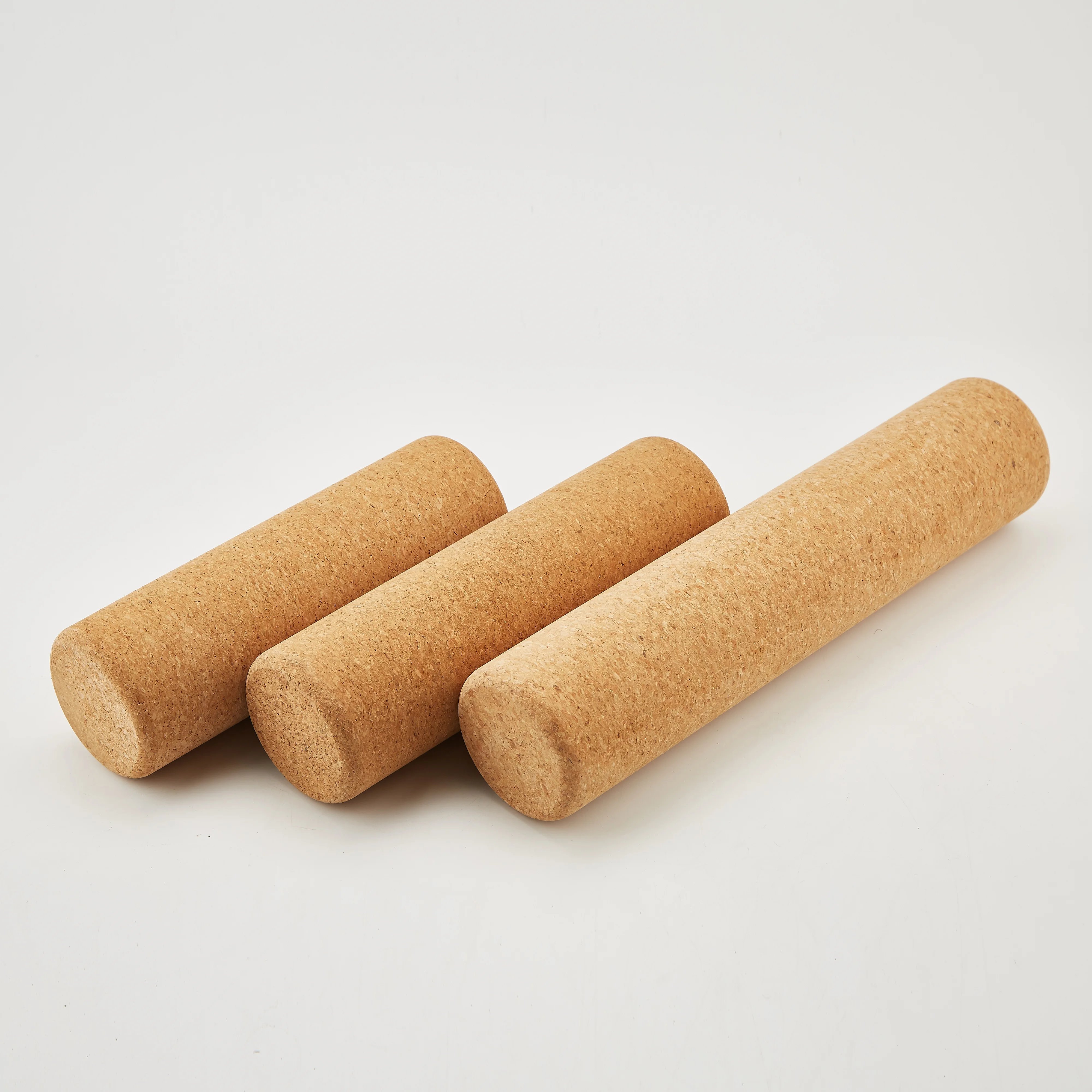 Factory Supply High Density Natural Wooden Fitness Muscle Massage Cork Yoga Roller